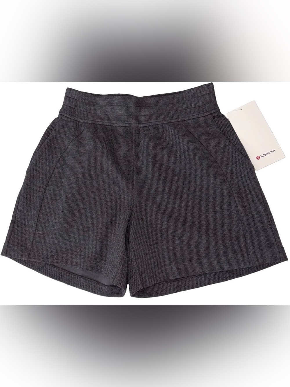 NWT LULULEMON XSMALL SCUBA HIGH RISE 5” SHORTS*WAFFLE AUTHENTIC HEATHER GRAY $84